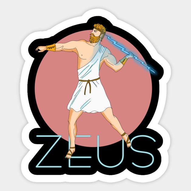 Zeus, Greek Mythology Sticker by cypryanus